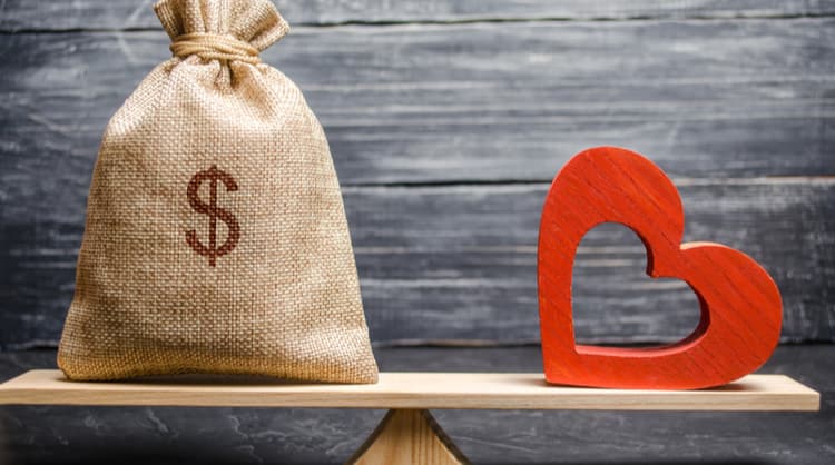 money vs doing what you love concept