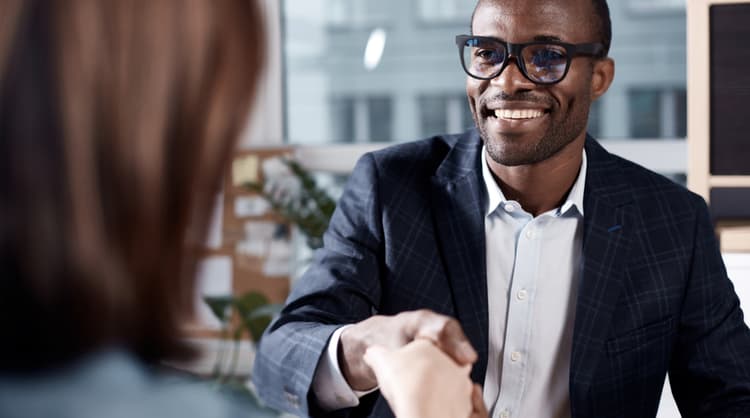 young man at job interview