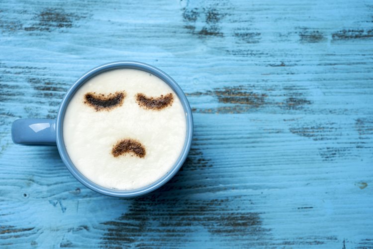 monday blues concept cappuccino