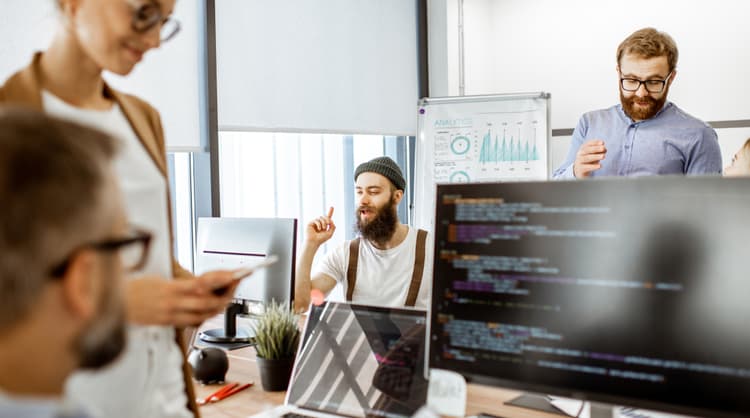 IT professionals working at the office
