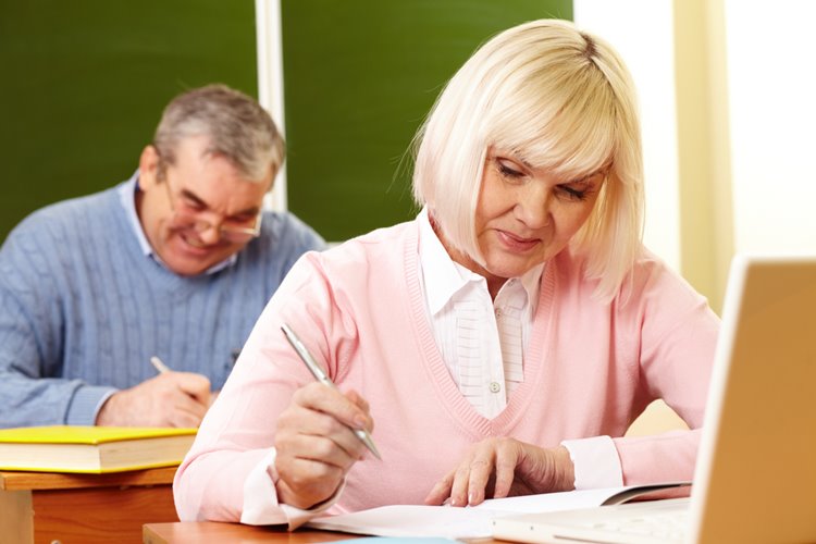 mature aged student studying