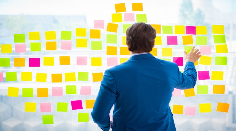 business man organising priorities