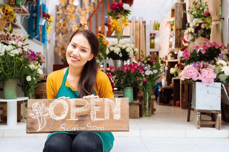 woman florist/owner of shop